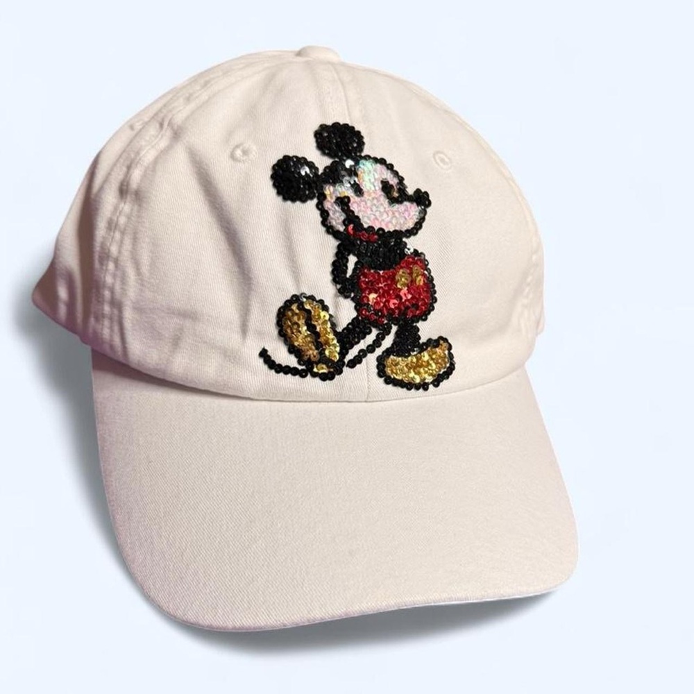 Disney Pink Baseball Cap with Sequin Mickey